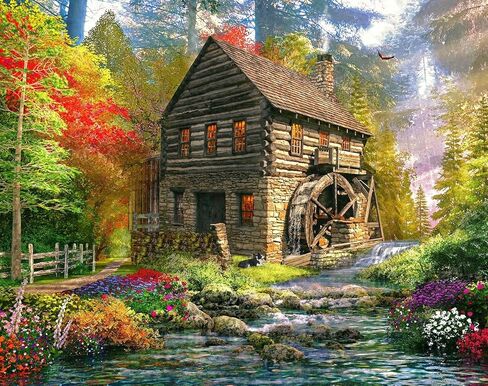 Springbok Country Farm Life 1000 Piece Jigsaw Puzzle for Adults - Enjoy a Trip to The Farm with This Idealic Image by Artist Carie Musick of Springbok Studios in Kuwait
