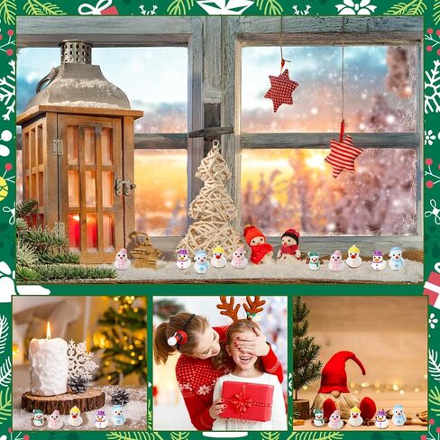 60 Pcs Mini Resin Ducks Winter Mini Snowman Duck Miniature Tiny Resin Figurine for Xmas Winter Party Stocking Fillers in Saudi Arabia