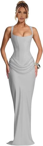 Mermaid Satin Prom Dresses for Women Long Bodycon Corset Ruched Formal Cocktail Party Gown in Saudi Arabia