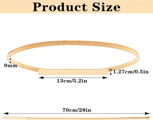 Women Skinny Metal Cinch Belt For Dress, Stretch Thin Gold Belt Gold Dress Belt for Dress in Saudi Arabia