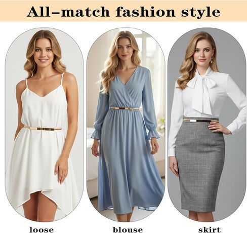 Women Skinny Metal Cinch Belt For Dress, Stretch Thin Gold Belt Gold Dress Belt for Dress in Saudi Arabia