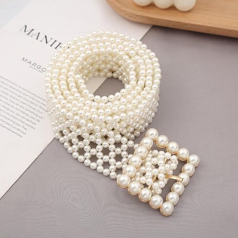 أحزمة اللؤلؤ للنساء، حزام لؤلؤ الزفاف، حزام خصر من حجر الراين الكريستالي الأبيض المطرز لفستان الزفاف الرسمي in Kuwait