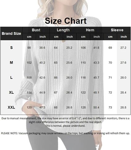 Women's Casual Long Sleeve Crewneck Pullover Top - Loose Fit Knitted Sweater Shirt for Fall Winter Fashion in Saudi Arabia