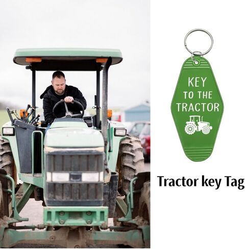 مفتاح الجرار، علامة مفتاح سلسلة المفاتيح StyleTractor، هدية تحمل اسم حلقة مفاتيح لسائق الجرار، مالك المزرعة، سائق المزرعة على الطرق الوعرة (أخضر) in Saudi Arabia