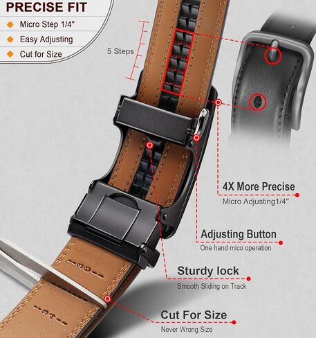 Men Belt Ratchet Click Belt Adjustable For Men Golf Dress Casual Jeans 1 3/8-Cut For Fit in Saudi Arabia
