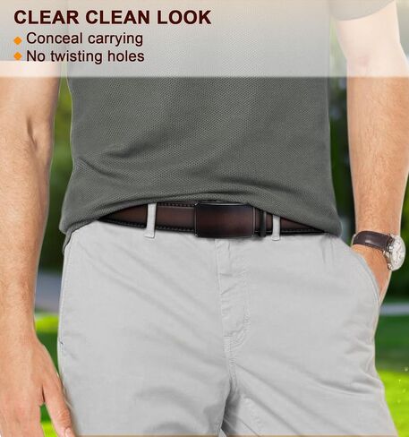 Men Belt Ratchet Click Belt Adjustable For Men Golf Dress Casual Jeans 1 3/8-Cut For Fit in Saudi Arabia