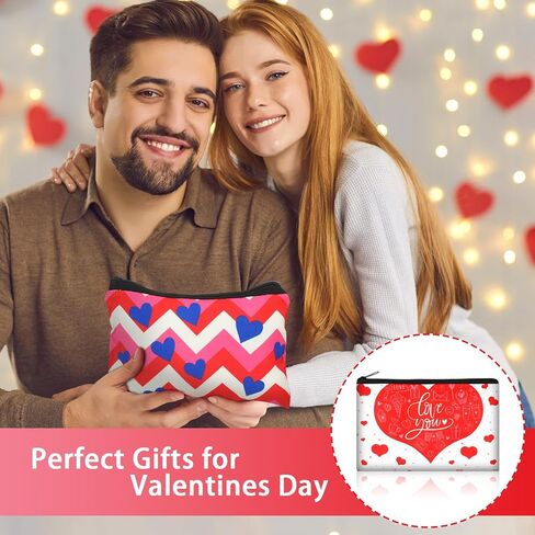 24 قطعة من هدايا عيد الحب من Abbylike، حقائب مكياج كبيرة للنساء، حقائب مستحضرات التجميل، حقيبة بسحاب، هدايا لحفلات عيد الحب لها (نمط أنيق) in Kuwait