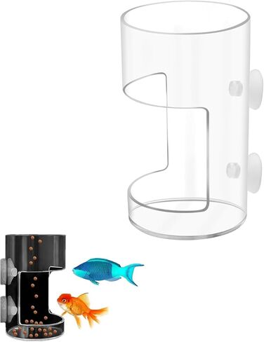 2 Pcs Aquarium Fish Tank Feeding Tray with Suction Cup, Acrylic Feeding Tube Fish Food Holder, Tank Divider Supplies, Breeder Box for Aquarium Accessories in Kuwait