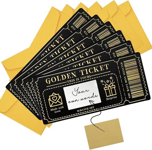 6 قطع بطاقات الخدش الذهبية مع الأظرف ، وفرد ، وكشف تذكرة مفاجئة لكتابة خاصتك الخاصة لعيد الميلاد ، وصديقات ، وزوجات ، وبطاقة عيد الحب ، وبطاقة هدايا عيد الميلاد in Kuwait