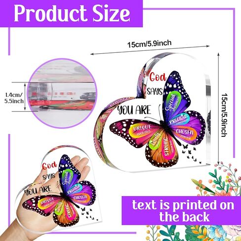 Christian Gifts for Women Stocking Stuffers for Women Teen Girls - Butterfly Inspirational Religious Gifts for Mom Wife Sister Friends Coworker Female Christmas Birthday Present Home Art Decor Signs in Saudi Arabia