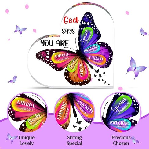 Christian Gifts for Women Stocking Stuffers for Women Teen Girls - Butterfly Inspirational Religious Gifts for Mom Wife Sister Friends Coworker Female Christmas Birthday Present Home Art Decor Signs in Saudi Arabia