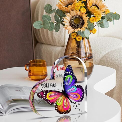 Christian Gifts for Women Stocking Stuffers for Women Teen Girls - Butterfly Inspirational Religious Gifts for Mom Wife Sister Friends Coworker Female Christmas Birthday Present Home Art Decor Signs in Saudi Arabia