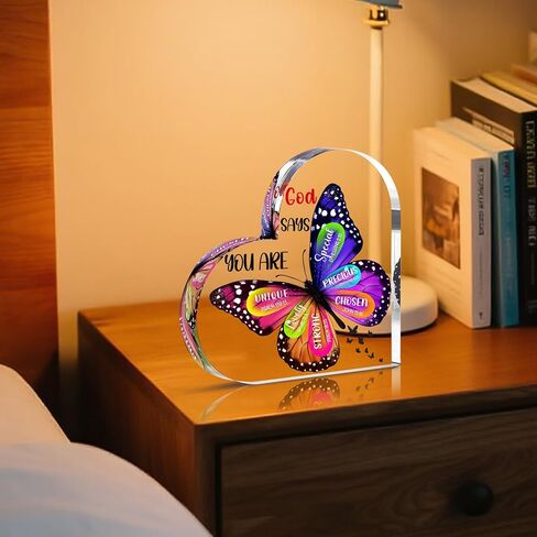 Christian Gifts for Women Stocking Stuffers for Women Teen Girls - Butterfly Inspirational Religious Gifts for Mom Wife Sister Friends Coworker Female Christmas Birthday Present Home Art Decor Signs in Saudi Arabia