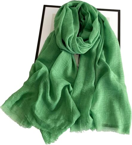 Cotton Blend Vintage Soft Scarf With Fringed Edges,linen scarf,shawl，travel scarf in Saudi Arabia