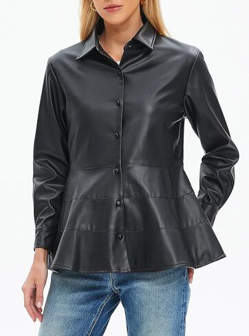Leather Jacket Women Faux Oversized Motorcycle Bomber Coats 2025 Fall Fashion Outfits Winter Clothes in Saudi Arabia