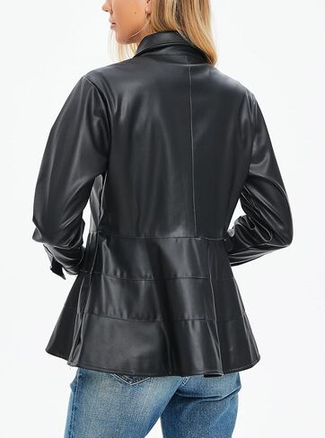 Leather Jacket Women Faux Oversized Motorcycle Bomber Coats 2025 Fall Fashion Outfits Winter Clothes in Saudi Arabia