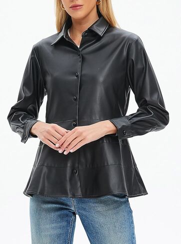 Leather Jacket Women Faux Oversized Motorcycle Bomber Coats 2025 Fall Fashion Outfits Winter Clothes in Saudi Arabia