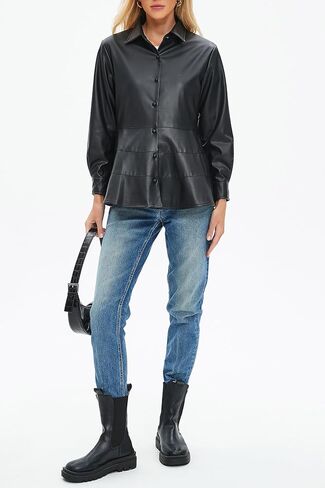 Leather Jacket Women Faux Oversized Motorcycle Bomber Coats 2025 Fall Fashion Outfits Winter Clothes in Saudi Arabia
