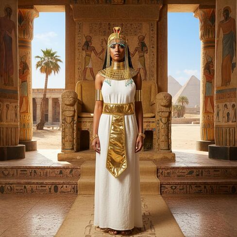 Yunlly 7 Pcs Mardi Gras Egyptian Costume Accessories African Cleopatra Headpiece Headband Tassel Bead Gold Snake Bracelets Arm Cuffs Collar Choker Collars Belt for Women Pharaoh Queen Cosplay in Saudi Arabia