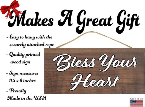 Rogue River Tactical Funny Sarcastic Joke Bless Your Heart Home Decor Hanging Wall Sign Decoration in Saudi Arabia