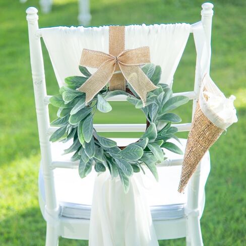 2 Pcs 13inch Mini Lamb Ear Wreaths Artificial Spring Summer Greenery Wreath for Front Door Farmhouse Kitchen Cabinet Wreaths with Burlap Ribbon for Porch Wall Window Deco (Green) in Saudi Arabia