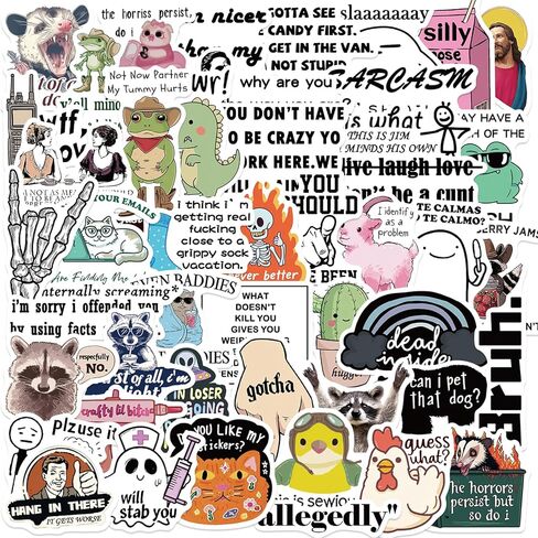 100PCS Funny Meme Stickers,Funny Stickers for Adults Teens, Funny Meme Stickers for Water Bottle Phone Hard Hats,Funny Popular Internet Meme Stickers for Laptop in Kuwait