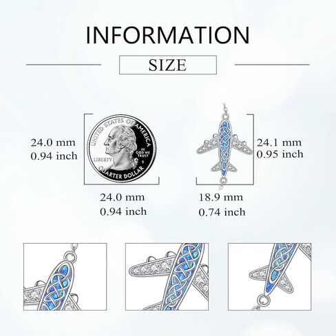 Airplane Sideways Choker Necklace 925 Sterling Silver Adjustable Clavicle Pendant Necklace Celtic Knot Jewelry Gifts for Women Travel Lover in Saudi Arabia