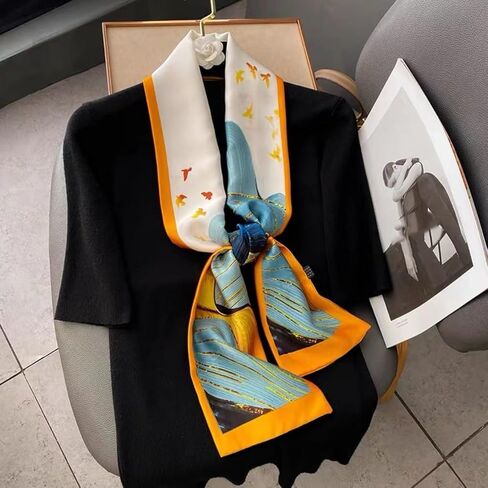 1PCS Long Narrow Scarf for Women 59x6 Inches Lightweight Neck Ribbon Shirt Accent Accessory in Saudi Arabia