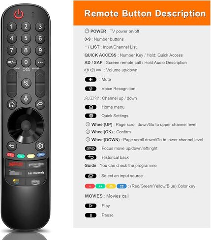 MR24GA الصوت السحري عن بُعد متوافق مع LG 2024-2018 SMART TV ، مناسب لـ LG MR24GA MR23GA MR22GA MR21GA MR20GA Magic Remote مع وظيفة المؤشر in Saudi Arabia