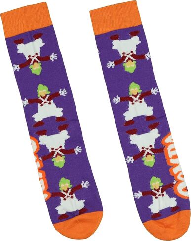 جوارب Willy Wonka من Oompa Loompa and Wonka Designs للبالغين من جوارب دائرية متوسطة الساق، زوجان يناسب مقاس الحذاء 8-12 in Kuwait
