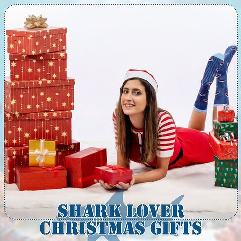 Shihanee 4 أزواج من الجوارب المحيطية للحيوانات، جوارب مرحة للركبة، جوارب المحيط فانغ بريداتور بتصميم مبتكر للنساء والرجال، محبي الحياة البحرية، هدايا مفضلة للعطلات in Kuwait