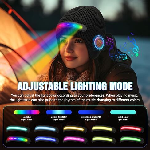 Bluetooth LED Beanie with RGB Light，Built-in Speaker Mic , Stocking Stuffers for Men Adult Women,Christmas Gifts for Mens And Dad in Saudi Arabia