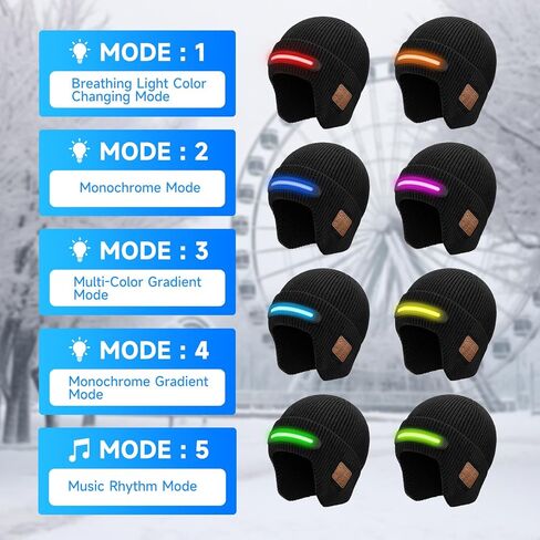 Bluetooth LED Beanie with RGB Light，Built-in Speaker Mic , Stocking Stuffers for Men Adult Women,Christmas Gifts for Mens And Dad in Saudi Arabia
