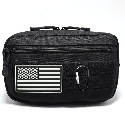 2 Pack Tactical Molle Pouches, Molle Utility Pouch, Small Tactical Bag, Belt Pouch, Compact Water-Resistant EDC Pouch with 2 Carabiners in Kuwait