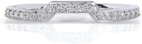 Kobelli Round-cut Contoured Diamond Band 1/6 Carat (ctw) in 14k White Gold in Saudi Arabia
