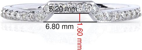 Kobelli Round-cut Contoured Diamond Band 1/6 Carat (ctw) in 14k White Gold in Saudi Arabia
