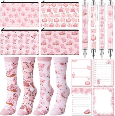 16 قطعة من هدايا محبي الحيوانات، هدية لطيفة على شكل كلب ألماني كسلان النحل والقطط والحصان، مجموعة جوارب دفاتر ملاحظات لاصقة مقاس 3 × 4 وأقلام وحقائب مكياج للنساء وهدايا الحيوانات والمستلزمات المكتبية (النحل) in Kuwait