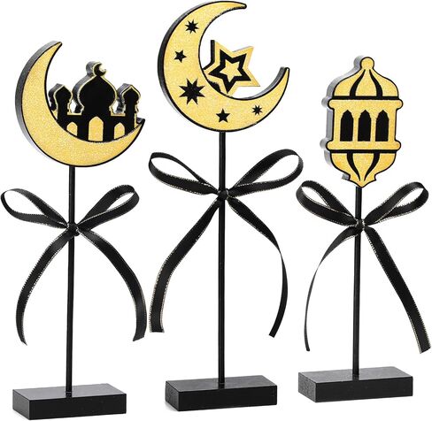3 Pcs Mardi Gras Table Decorations Wooden Set - Double Sided Glitter Signs with Fleur de Lis, Masquerade Mask & Jester Hat for Table, Tiered Tray, Mantel, Carnival Party Decor in Saudi Arabia