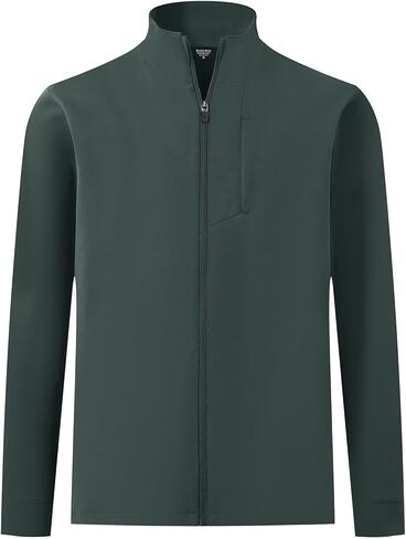 MAELREG Mens Full Zip Up Jacket Casual Stand Collar Lightweight Golf Softshell Windbreaker Jacket for Men 5 Pockets in Saudi Arabia