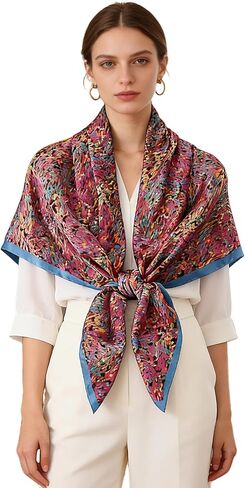 43" Large Square Scarf Fashion Scarves Hair Wrapping Scarfs Night Sleeping Headscarf for Women B07 in Saudi Arabia