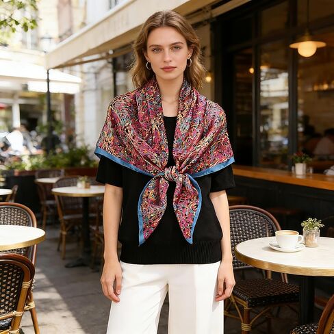 43" Large Square Scarf Fashion Scarves Hair Wrapping Scarfs Night Sleeping Headscarf for Women B07 in Saudi Arabia