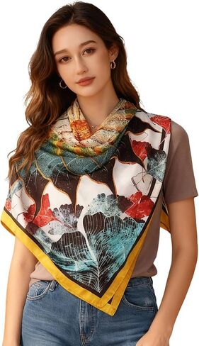 43" Large Square Scarf Fashion Scarves Hair Wrapping Scarfs Night Sleeping Headscarf for Women B07 in Saudi Arabia