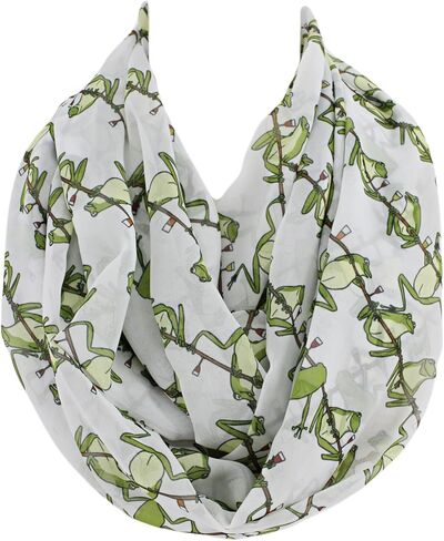 Etwoa Fun Frog Pattern Infinity scarf Circle scarf Loop Scarf in Saudi Arabia