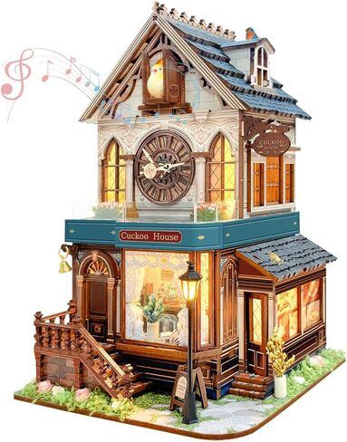 Book Nook Kit, DIY Miniature House Kit for Adults Activity Mini Puzzle Tiny Home Garden Dollhouse Kit Bookshelf Decor Gift for Women Teenagers Craft Lovers Spring Island （SQ-46 in Saudi Arabia