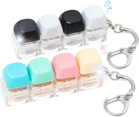 Keyboard Fidget Toy, 2 PCS Fidget Keyboard Silent Fidget Toys Clicker Fidget Keychain Fidgets for Adults Stress Relief Anxiety Sensory Fidget Toys 4 in 1 Keyboard Fidget Clicker in Saudi Arabia