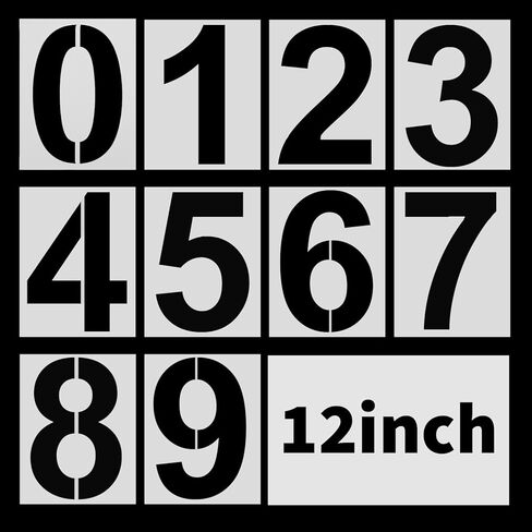 4 Inch Number Stencils, Plastic Number Stencil 0-9 Reusable House Numbers Stencil Curb Stencil Kit for Painting on Road, Wall, Wood, Mailbox, Cakes, Trucks(10 pcs) in Saudi Arabia