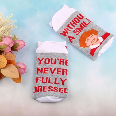 G2TUP Red Ribbon Gir-l Musical Socks Orphan Gift You're Never Fully Dressed Without a Smile Hope in Scarlet Musical Socks in Saudi Arabia