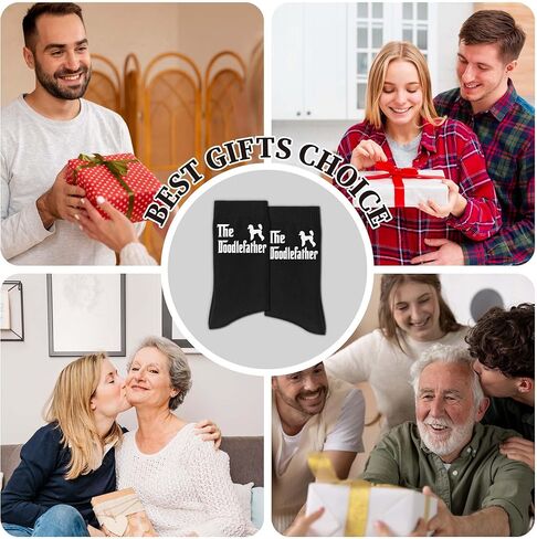 Funny Dog Dad Socks, Black Crew Socks for Dog lovers in Saudi Arabia
