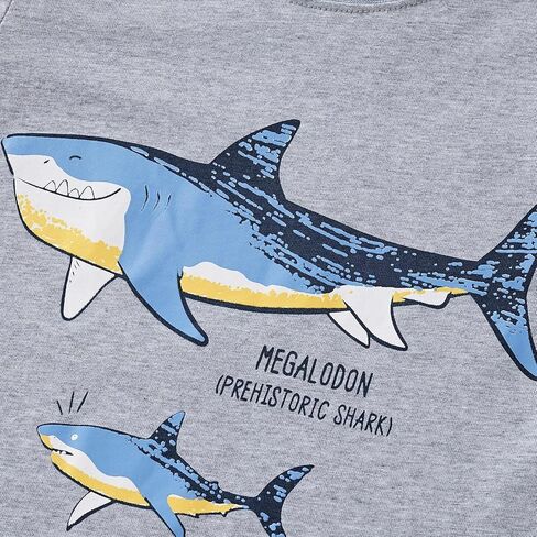 Boys' Long-Sleeved Cotton T-Shirt Autumn New Children's Shark Print Casual 3-8 Years in Saudi Arabia