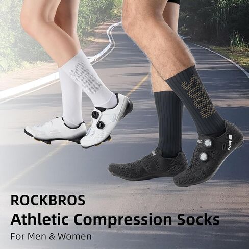 ROCKBROS Cycling Compression Socks,Crew Length,Non-Slip,Breathable&Wicking,Road,Bike Sports and Running for Men Women,3-Packs in Saudi Arabia